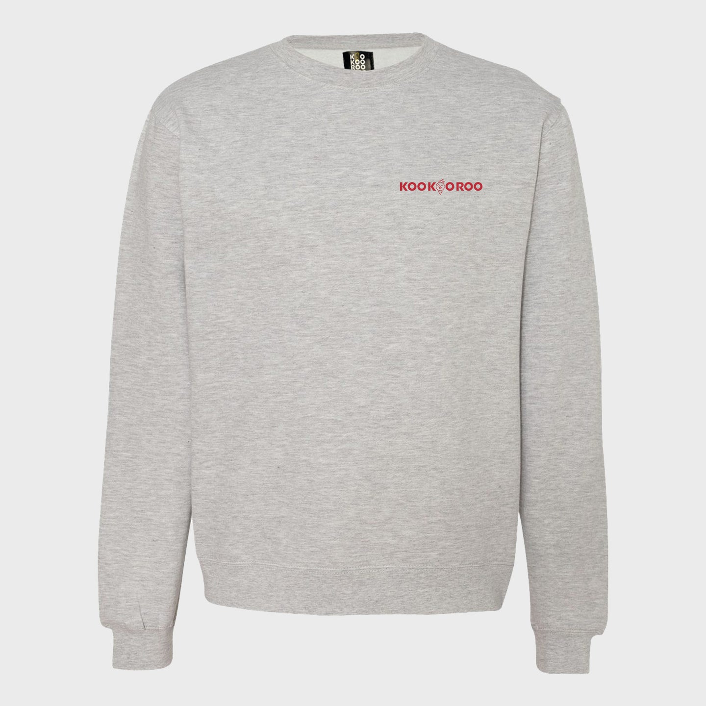 Embroidered Crewneck Sweatshirt - Athletic Heather and Red